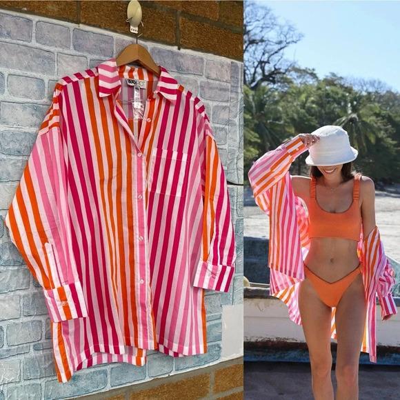 BEACH RIOT Alexa Top in Sunset Stripes S/M - Picture 1 of 12